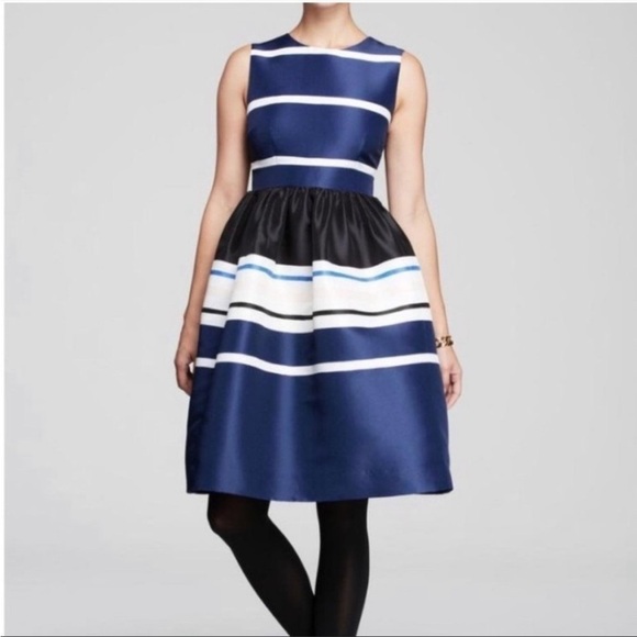 kate spade Dresses & Skirts - kate spade Navy, Black & White Striped Fit-and-Flare Dress